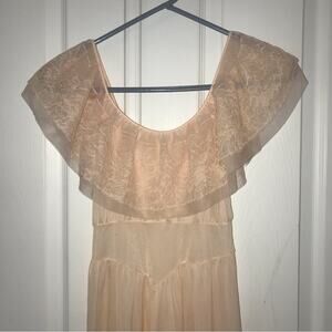 Vintage Van Raalte ‘50s sheer peach nightgown chemise size XS-S boudoir photos